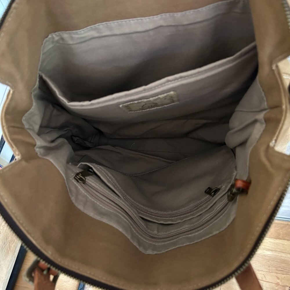 TSD The Same Direction Eco Canvas Leather Tote Laptop Bag - Picture 5 of 7